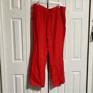 Ellen Tracy Linen casual Drawstring Pants trousers slacks size XL